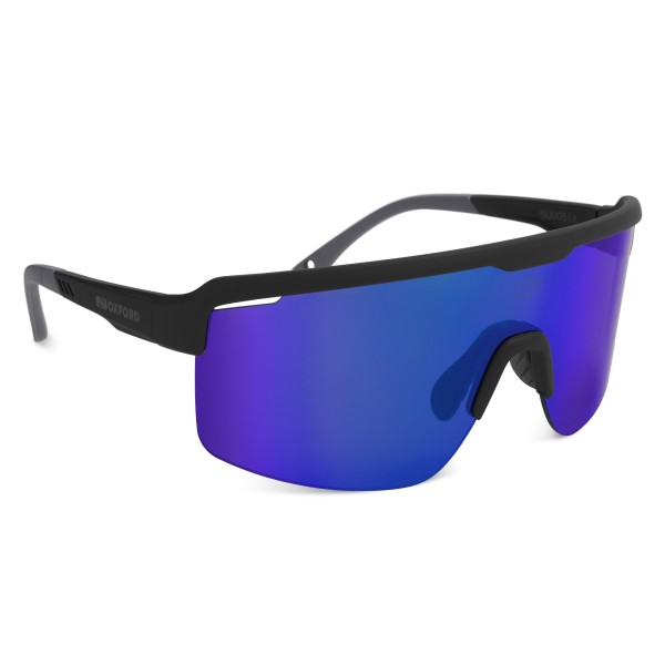 Oxford  Oxford Pave Black Frame Blue Mirror Lens Sunglasses